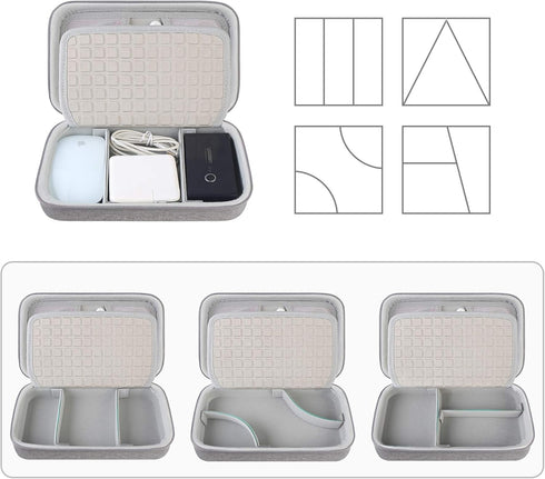 Canboc Hard Electronic Organizer Travel Case Electronics Accessories Cable Gadget Wire Storage Bag Double Layer Shockproof Box for Charger, Cord, ...