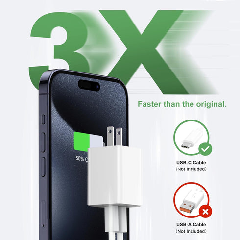 USB C Wall Charger 40W, 2 Pack Dual Port 20W PD 3.0 Type C Fast Charging Block, Durable Compact Power Adapter for iPhone 11/12/13/14/15/Pro Max, X...