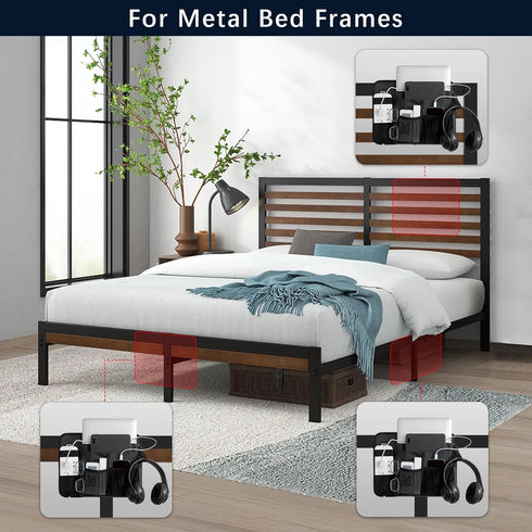 WOMACO Bedside Caddy with Power Strip Pocket, Heavy Duty Bunk Bed Caddy Organizer, Hanging Bed Side Storage Caddy with Powerstrip Holder for Dorm,...