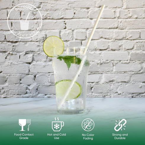 10 Inch Long Paper Drinking Straws, 0.24" Diameter - White, 100 counts...