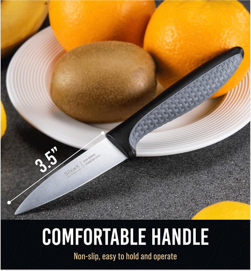 Slicex Regular Paring Knife for Kitchen - Sharp 3.5" (Inch) Fruit Knife for Precise Cutting - Small Pairing Knife Ideal for Peeling and Slicing - ...