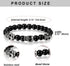 Flongo Men's Biker Stainless Steel Skull Skeleton 8MM Black Bead Stone Bracelet...