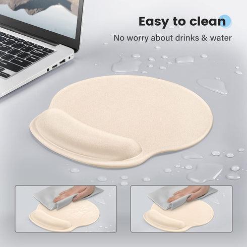 Soqool Ergonomic Mouse Pad with Comfortable and Cooling Gel Wrist Rest Support and Non-Slip PU Base for Easy Typing Pain Relief, Durable and Washa...