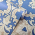 039 Peel and Stick Damask Wallpaper 17.7in×9.8ft Blue/Beige Removable Contact Paper Self Adhesive Vinyl Film for Drawer Furniture Renovation and H...