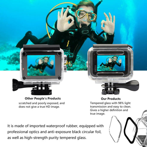 Suptig Waterproof Case Protective Housing Underwater Dive Housing for GoPro hero12 Hero 11 Hero 10 Hero 9 Waterproof 196Ft...