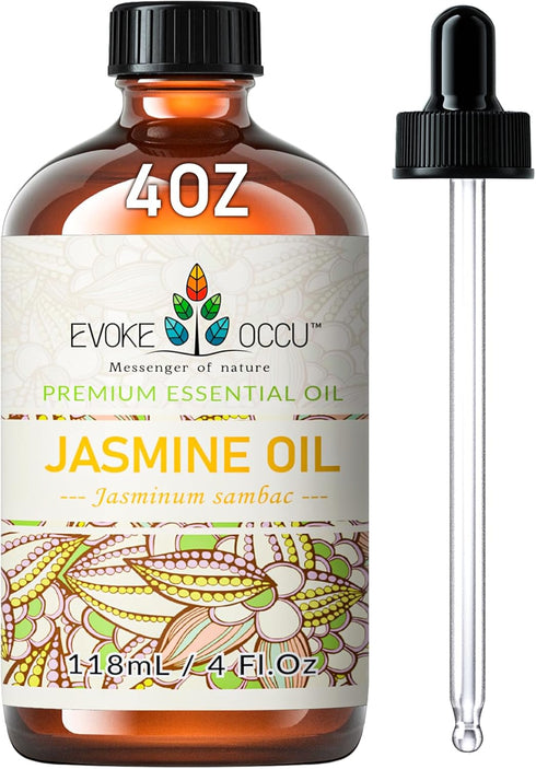 EVOKE OCCU Jasmine Oil 4 Fl Oz, Pure Jasmine Essential Oil for Diffuser, Skin, Hair - 118ml...