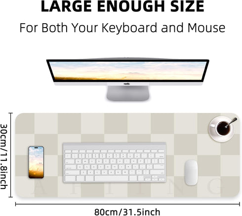 Non-Slip Desk mat, Leather desk mat, Waterproof PU Leather Desk pad Protector, Large Mouse pad, Easy Clean Laptop Desk Writing Mat for Work/Home/D...