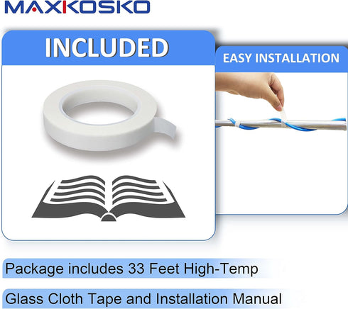 MAXKOSKO 6Ft. 120V Heat Tape for Water Pipes, Self-Regulating Heating Cable for Metal And Plastic Pipes....
