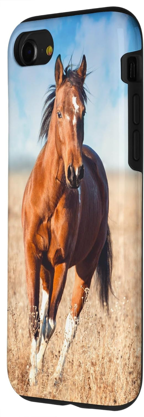 iPhone SE (2020) / 7 / 8 Horse Cute Animal Brown Horse Rider Horses Farm Case...
