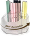 Clear Rotating Pen Holder 5 Compartments, 360 Degree Spinning Desk Organizer, Office Marker Crayon Organizer Storage, Pencil Cup Caddy for Art Sup...