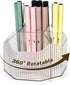 Clear Rotating Pen Holder 5 Compartments, 360 Degree Spinning Desk Organizer, Office Marker Crayon Organizer Storage, Pencil Cup Caddy for Art Sup...