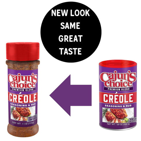 Cajun's Choice Creole Seasoning - 3.8 oz, Low Sodium, All Natural, Gluten-Free - Authentic Louisiana Spice for Meats, Seafood & Soups...