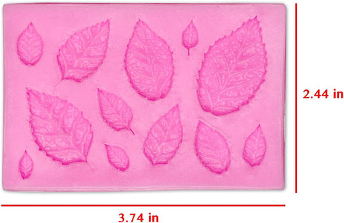 3 Pcs Assorted Leaf Fondant Mold, 3D Leaf Silicone Molds for Chocolate Candy, Sugarcraft Cake Decoration, Cupcake Topper, Polymer Clay...