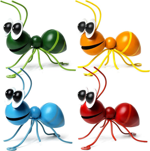 Ant Decor Metal Garden Wall Art Set of 4 Ants Figurines for Outdoor Garden Yard Lawn Supplies Home Decor...