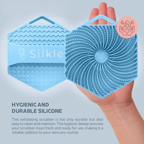 Silicone Body Scrubber - Exfoliating Bath Brush and Skin Cleanser - Shower Sponge for Gentle Body Scrub and Wash - Silicone Scrubbing Care Tool fo...