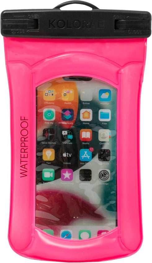 Waterproof Float Phone Dry Bag Case Fits Most iPhone and Samsung Galaxy Models Pink...