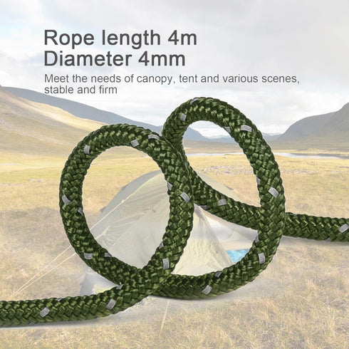 8 Pack 4mm Guy Lines Ultralight Tent Cords with Aluminum Adjuster Tensioner Outdoor Camping Guylines Ropes for Tent Tarp,Climbing,Hiking Backpacki...