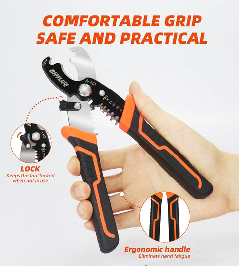 Multi Tool, Wire Stripper, Wire Cutters, Crimper Tool , Multi-Purpose Electrician Tool is 7-Inch Long multifunctional scissors...