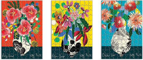 Galison Kitty McCall Puzzle Set, Includes 3 Coordinating 120-Piece Puzzles, 5.5” x 8” Each – Art Puzzle with Illustrations with Vibrant Colors, Th...