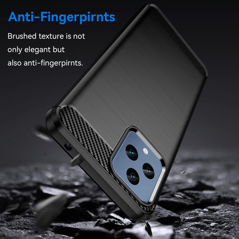 for T-Mobile Revvl 6X 5G (2023) phone case: shockproof phone case - anti drop protection phone case shock absorption flexible TPU carbon fiber pro...