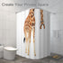Moslion Giraffe Bathroom Shower Curtain Wild Animal Watercolor Giraffe Brow White Feather Shower Curtains Home Decorative Waterproof Polyester Fab...