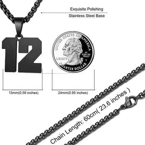 MUERDOU Number Necklace for Men Athletes Number Chain Stainless Steel Jersey Pendant Personalized Sports Jewelry Gift for Men Basketball Baseball ...