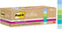 Post-it 100% Recycled Paper Super Sticky Notes, 2X The Sticking Power, 3x3 in, 12 Pads, 70 Sheets/Pad, Oasis Collection (654R-12SST)...