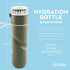 O2COOL Breezy Sip Water Bottle With Removeable Handheld Battery Powered Fan (Olive)...
