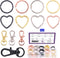Swpeet 60Pcs Round and Heart Shape 4 Colors Key Rings O Rings with Metal Swivel Lobster Claw Clasp Keychain Assortment Kit, Flat Keychain Rings Me...