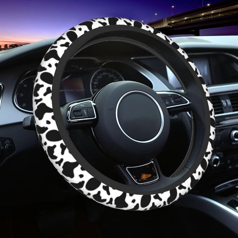 Cow Print Steering Wheel Cover for Women Cute Car Steering Wheel Cover Anti Slip and Sweat Absorption Comfortable Auto Steering Wheel Protector Ca...