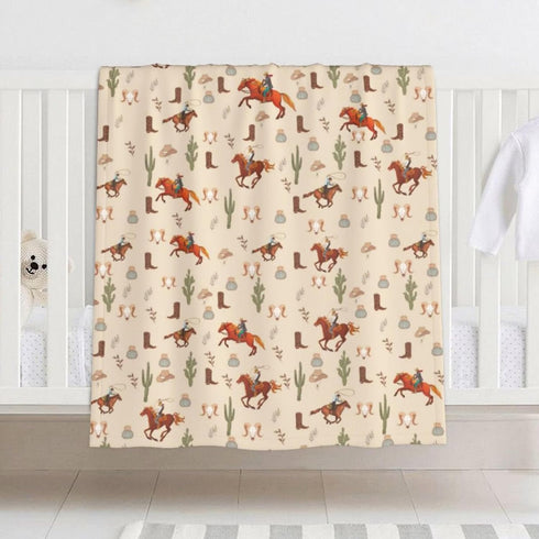 Western Baby Blanket for Boys Girls, Newborn Soft Warm Cozy Bed Blanket Western Baby Suff Shower Gift 30x40 Inch...