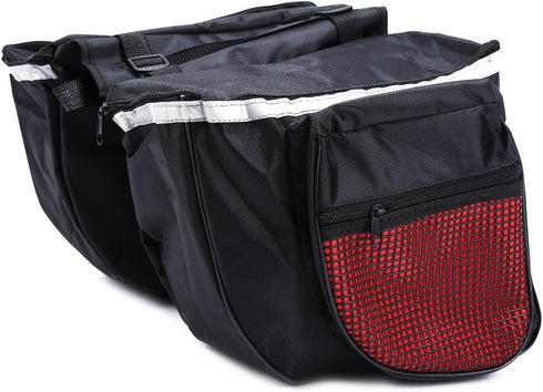 Keenso Double Rear Bag Large Capacity Waterproof Side Rear Bike Bags for Outdoor Riding, Camping, 25L, Black and Red...