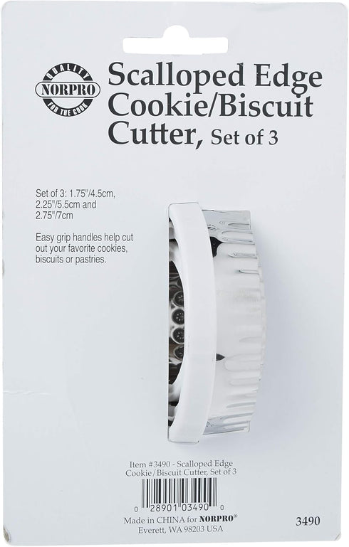 Norpro 3490, Metallic, Scallop Biscuit/Cookie Cutter, Set of 3, One Size...
