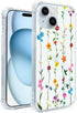 Hi Space for iPhone 15 Plus Case 6.7 inch 2023, Wildflower Clear Pattern Cases for iPhone 15 Plus for Women Girls, Flowers Floral Soft Shell Case ...