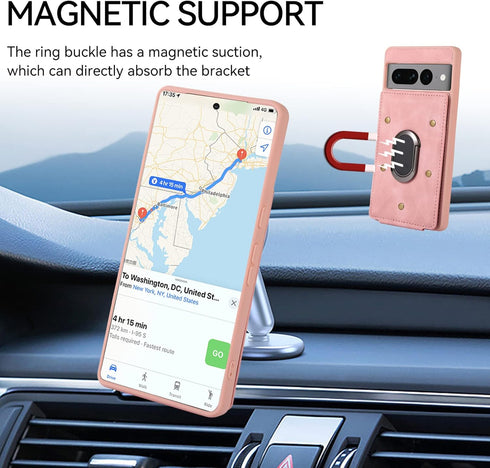 Asuwish Phone Case for Google Pixel 7 Pro 5G Wallet Cover with Tempered Glass Screen Protector and Ring Credit Card Holder Leather Cell Accessorie...