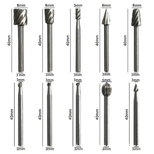 30PCS HSS Wood Carving and Engraving Router Bit Set with 1/8"(3mm) Shank, High-Speed Steel Rotary Burrs for DIY Woodworking, Drilling, and Milling...