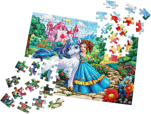 Puzzles for Kids Ages 4-8, 3-5, 6-8, 8-10 - Princess & Unicorn - 100 Piece Jigsaw Puzzles for Children, Learning Educational Toys for 4 5 6 7 8 9 ...