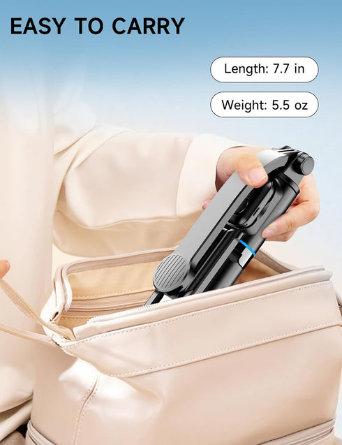 42" Selfie Stick Tripod with Fill Light Extendable Phone Tripod Stand All-in-1 Selfie Stick Travel Tripod with Detachable Remote & Phone Holder Ce...