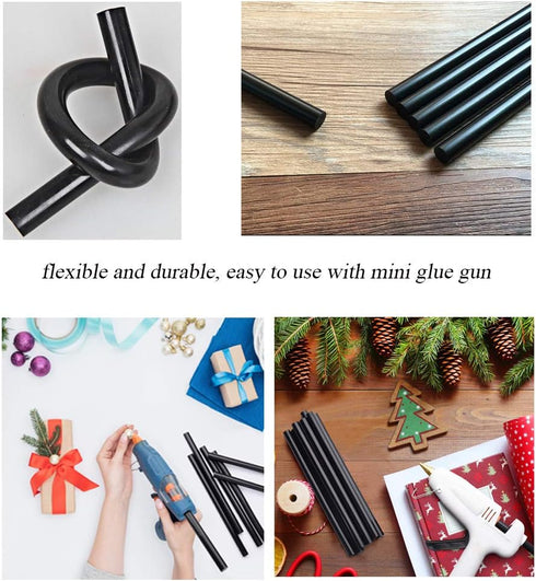 Black Hot Melt Glue Gun Stick Strips Baffo 20 Pcs 7.87'' Long 0.28'' Dia High Adhesive Hot Glue Sticks for Car Audio DIY Art Craft Home Office Pro...