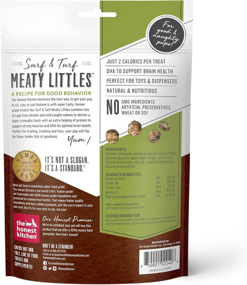 Bundle (3) Honest Kitchen Harvest Surf & Turf Meaty Littles Dog Treats (Chicken & Salmon Recipe, 4-oz Bags) with AuroraPet Wipes...