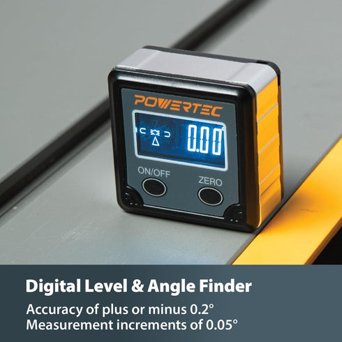 POWERTEC 71828 Table Saw Angle Gauge, Digital Angle Finder Protractor, Digital Level Box, 1 Pack, Digital Angle Gauge for Woodworking, Table Saw, ...
