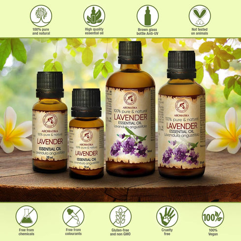 Lavender Essential Oils 0.68 Fl Oz - Lavanda Essential Oil - Lavandula Angustifolia - Bulgaria - 100% Pure - Beauty - Aromatherapy - Massage - Dif...