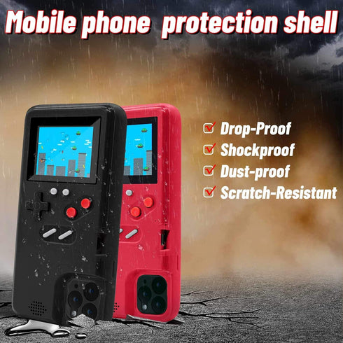 LucBuy Game Console Case Compatible for iPhone 11, Retro Protective Cover Self-Powered Case with 36 Small Games, Full Color Display, Shockproof Vi...