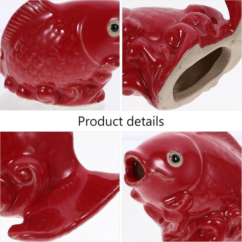 HOMSFOU Carp Shape Water Fountain Ceramic Fish Fountain Spitter Water Feature Garden Fish Statue Water Spray Sprinkler Circulating Waterfall Fish ...