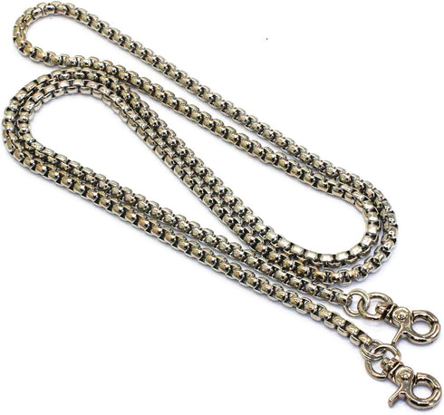 55" DIY Iron Box Chain Strap Handbag Chains Accessories Purse Straps Shoulder Cross Body Replacement Straps, with 2 Metal Buckles (Silver)...