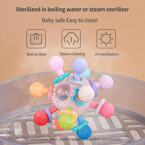 Baby Teething Toys Sensory Baby Toys chew Toys Teething Ball Rattle teethers Toys Grasping Activities Baby Toys for 0-6-12-18 Months Girls Boys Gi...