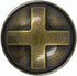 Bezelry 10 Pieces Cross Domed Antique Brass Metal Shank Buttons. 25mm (1 inch)...