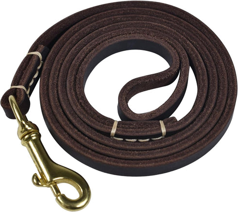 Reopet 4 Feet / 5 Feet / 6 Feet Genuine Leather Small & Medium Dog Leash,Real Leather - (3/8" X 4', Brown)...