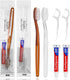 30pcs Disposable Toothbrushes with Toothpaste Floss Individually Wrapped, 2 Color Disposable Toothbrush Bulk, 10g Toothpaste, Dental Floss Pick fo...