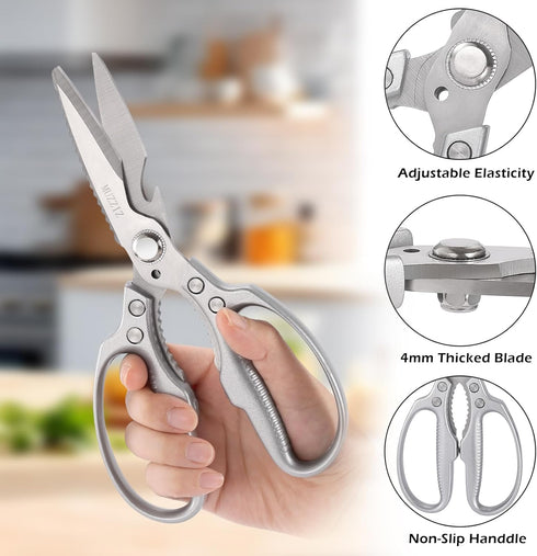 Kitchen Scissors, All Purpose Heavy Duty Kitchen Shears for Food,Metal Handle Stainless Steel Cooking Scissors for Chicken,Poultry,Meat,Herbs,Fish...
